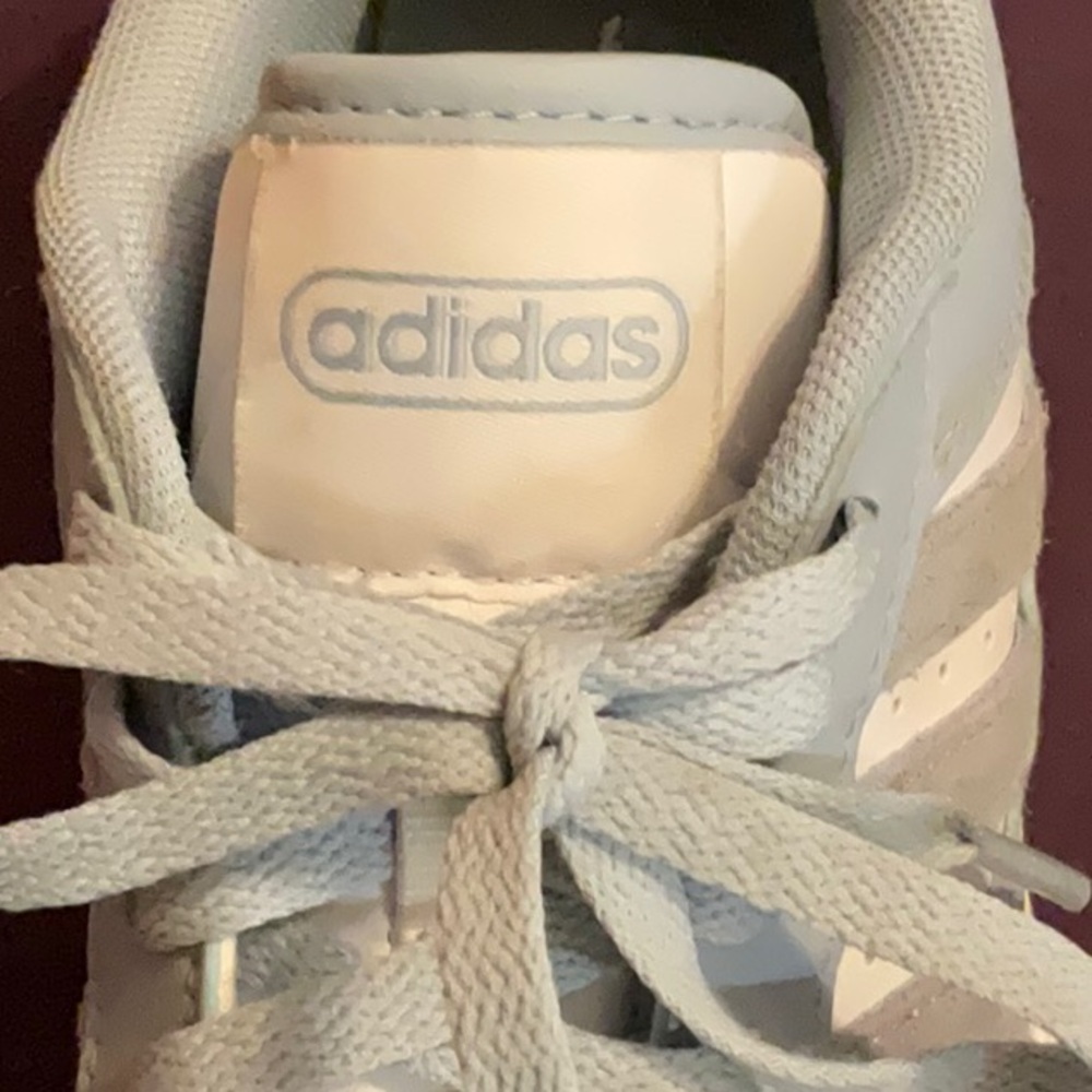 Adidas Sky Blue and White Athletic Shoes - Picture 6 of 7